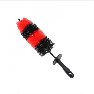 Small Size Wheel Brush, Easy Reach Wheel and Rim Detailing Brush 18inch Long Soft Bristle, Car Wheel Brush