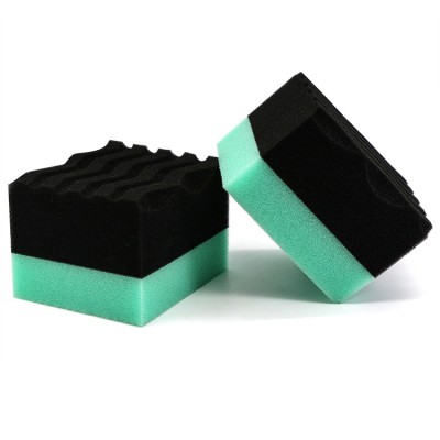 Square wave stripe car tire wax sponge brush handle type wave plane wax cleaning sponge brush