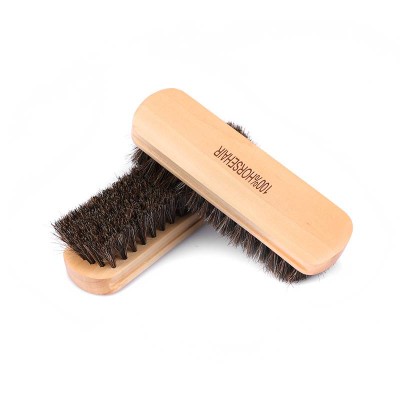 100% Genuine Horsehair Leather Bristles Car Detailing Polishing Buffing Brush Solid Wood Car Cleaning Brush Car Wash Brush