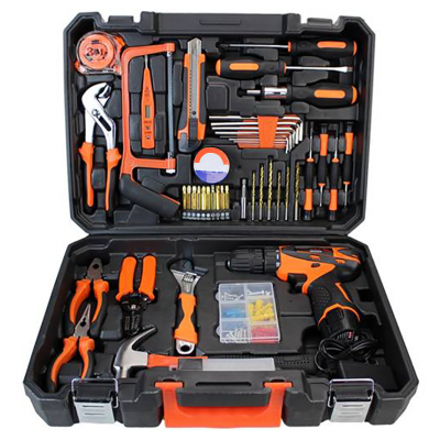 106PCS Electric Drill Tool Set with Rechargeable Lithium Electric Drill